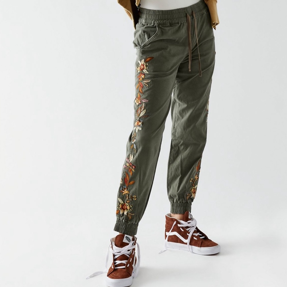 DRIFTWOOD Olive Embroidered Track Pants